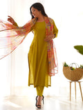 Marvelous Mustard Yellow Cotton Event Wear Straight Kurta With Pant