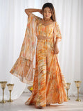 Gorgeous Multi-Color Floral Printed Georgette Palazzo Suit With Shrug