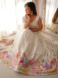 Rich White Sequins Georgette Party Wear Lehenga Choli With Dupatta