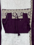 Gorgeous Purple Embroidered Silk Festival Wear Shalwar Suit With Dupatta