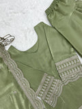 Pretty Green Embroidered Silk Festival Wear Salwar Kameez With Dupatta