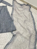 Charming Gery Sequins Work Silk Wedding Wear Lehenga Choli With Dupatta