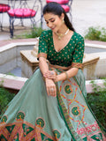 Awesome Green Digital Printed Silk Festival Wear Lehenga Choli