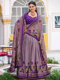 Stunning Purple Digital Printed Silk Event Wear Lehenga Choli