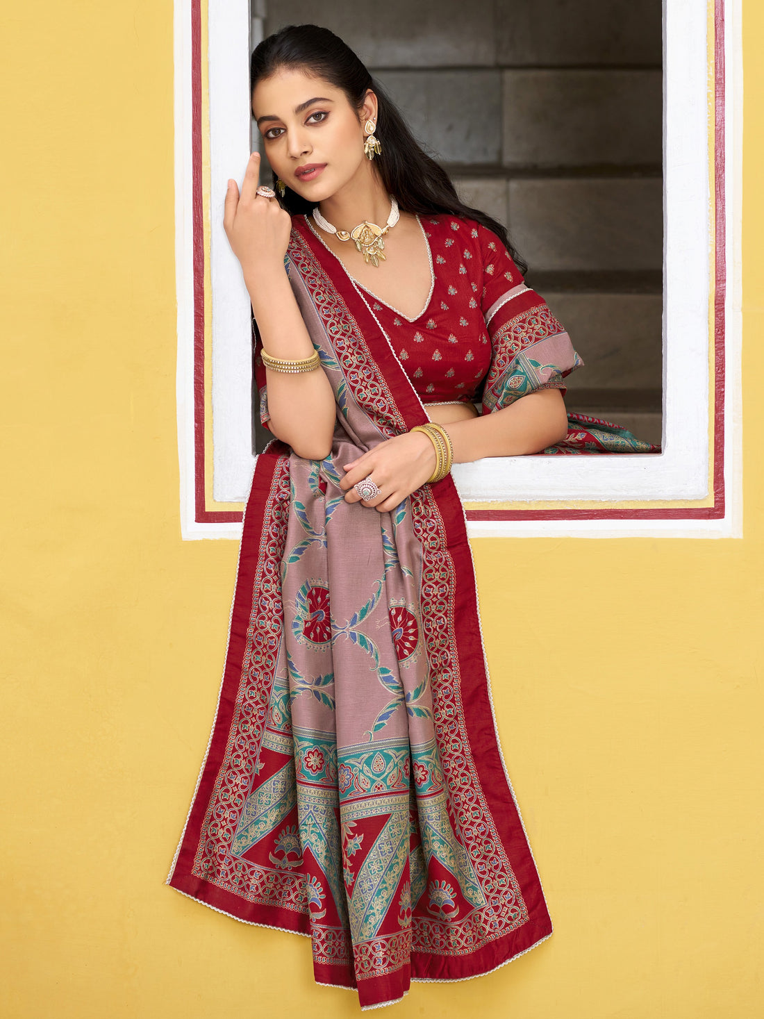Attractive Maroon Digital Printed Silk Traditional Lehenga With Choli