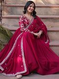 Fabulous Pink Zari Embroidered Georgette Festival Wear Gown