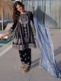 Spectacular Navy Blue Zari Embroidery Velvet Wedding Wear Salwar Kameez