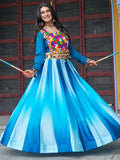 Amazeballs Sky-Blue Chinon Lehenga With Kutchi Embroidery Blouse