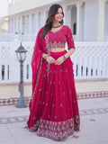 Beautiful Rani Pink Sequins Georgette Engagement Wear Lehenga Choli