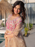 Stunning Golden Embroidery Organza Festive Wear Lehenga Choli With Shrug