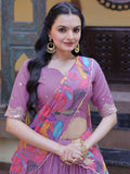 Outstanding Purple Embroidered Silk Function Lehenga Choli With Dupatta