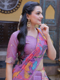 Outstanding Purple Embroidered Silk Function Lehenga Choli With Dupatta