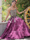 Great Wine Embroidered Cotton Navratri Wear Lehenga Choli