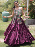 Great Wine Embroidered Cotton Navratri Wear Lehenga Choli