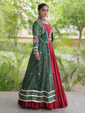 Festive Green Kutchi Work Rayon Navratri Wear Lehenga Choli