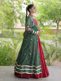 Festive Green Kutchi Work Rayon Navratri Wear Lehenga Choli