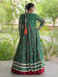 Festive Green Kutchi Work Rayon Navratri Wear Lehenga Choli