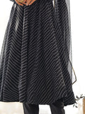 Attractive Black Laheriya Printed Georgette Festival Wear Anarkali Suit
