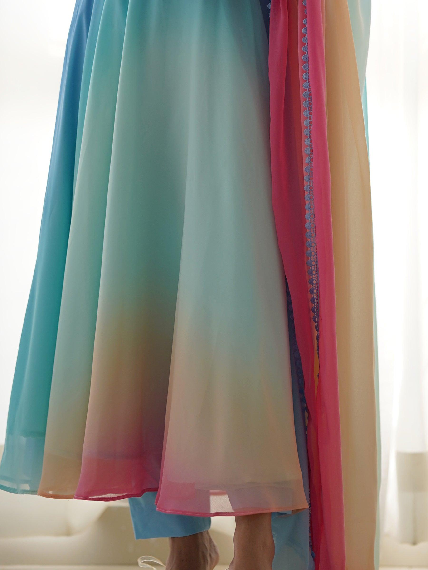 Excellent Multi-Color Georgette Event Wear Readymade Anarkali Suit