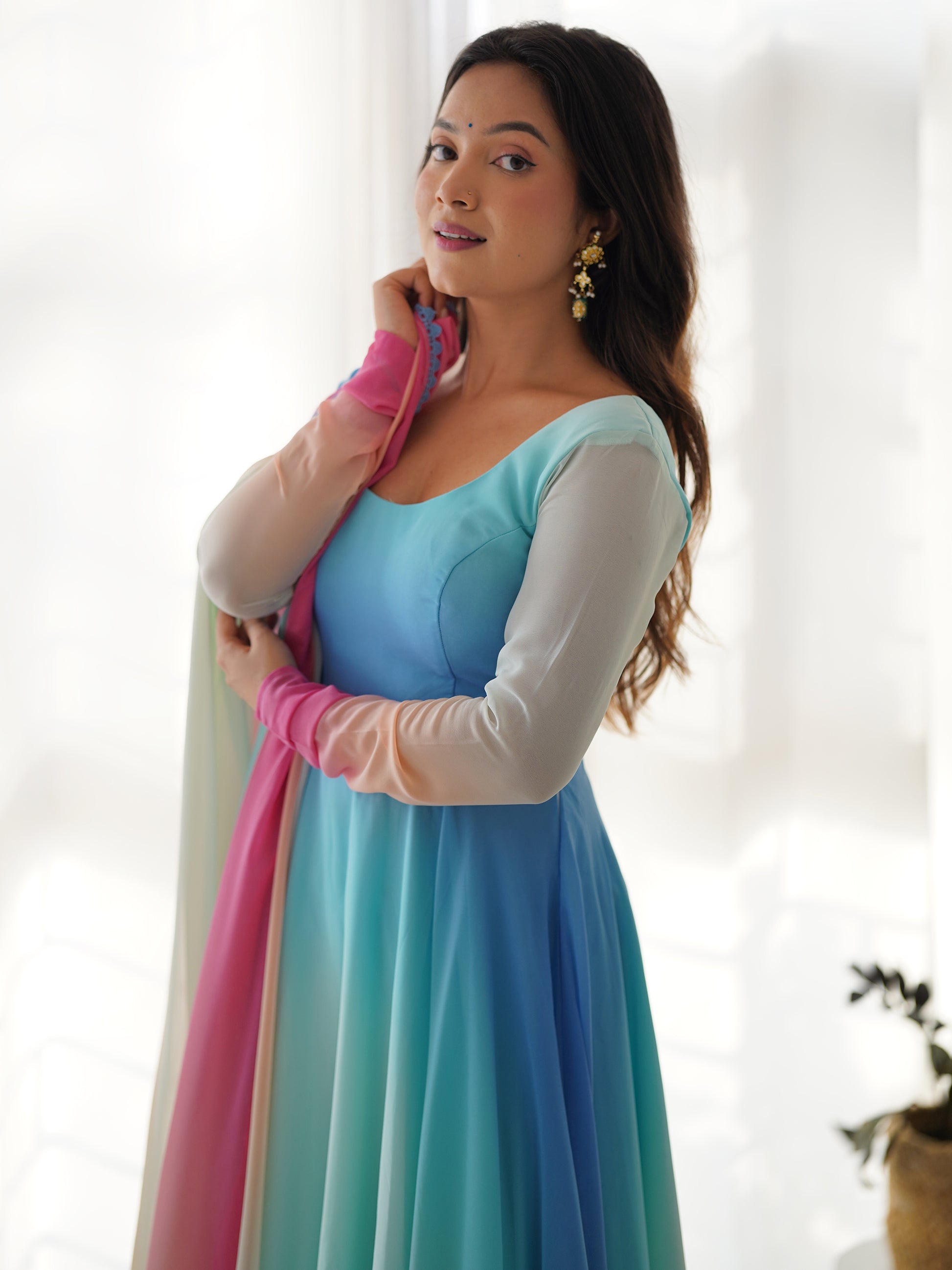 Excellent Multi-Color Georgette Event Wear Readymade Anarkali Suit