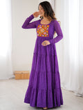 Special Purple Laheriya Printed Georgette Navratri Special Gown