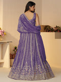 Enchanting Purple Zari Work Silk Engagement Wear Lehenga Choli