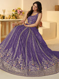Enchanting Purple Zari Work Silk Engagement Wear Lehenga Choli