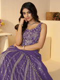 Enchanting Purple Zari Work Silk Engagement Wear Lehenga Choli