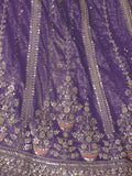 Enchanting Purple Zari Work Silk Engagement Wear Lehenga Choli