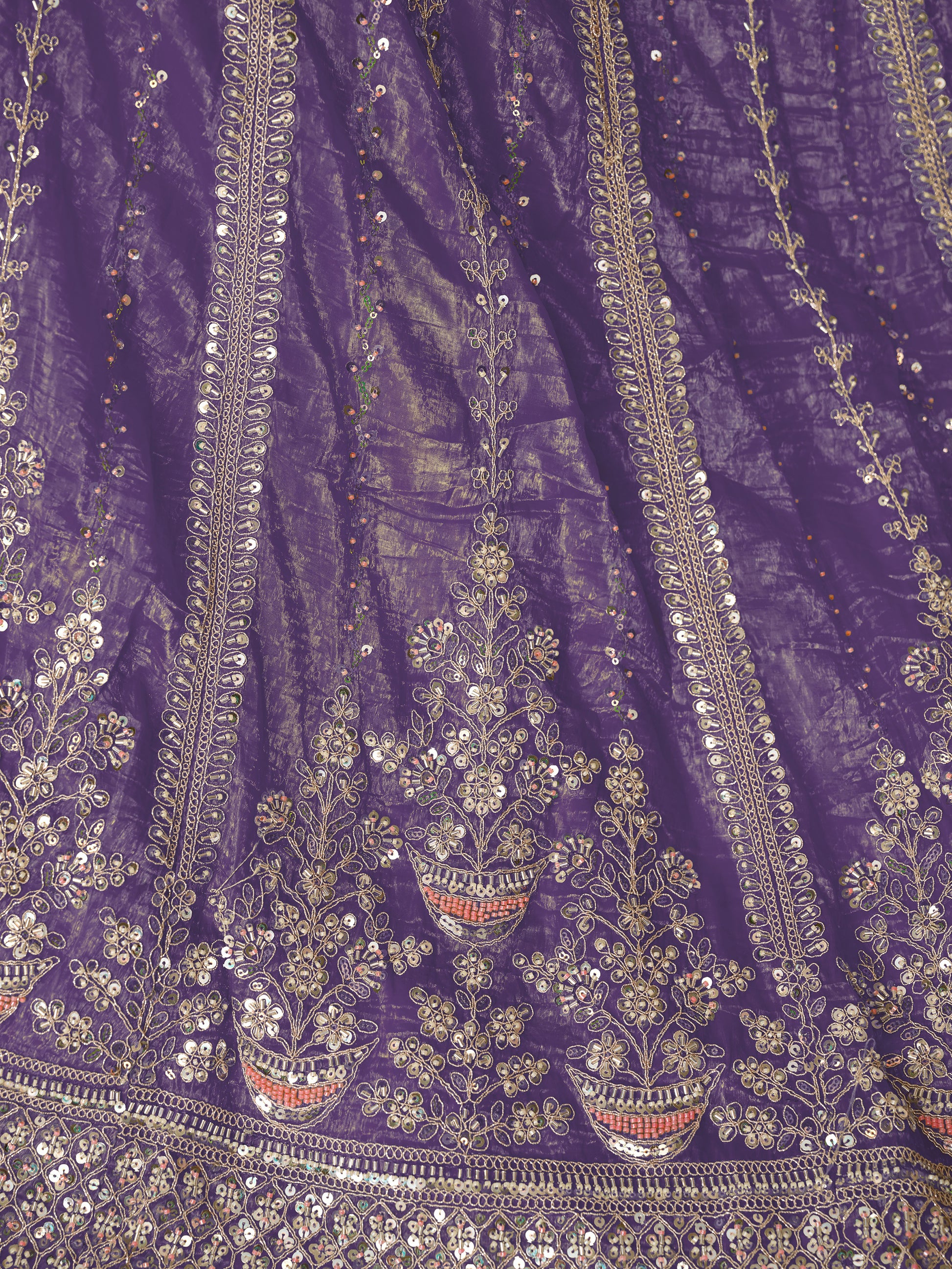 Enchanting Purple Zari Work Silk Engagement Wear Lehenga Choli