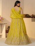 Tantalizing Yellow Sequins Silk Festival Wear Lehenga Choli With Dupatta