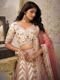 Marvelous Cream Dori Embroidery Silk Reception Wear Lehenga With Blouse