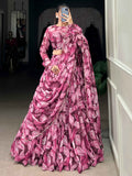 Wondrous Wine Digital Printed Silk Festival Wear Lehenga Choli