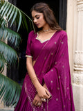 Fabulous Wine Zari Weaving Chanderi Event Wear Lehenga Choli