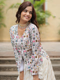 Incredible Off-White Sequins Jacquard Lehenga With Long Top