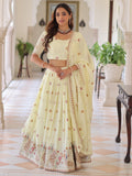 Precious Cream Multi Thread Work Silk Festive Wear Lehenga With Blouse