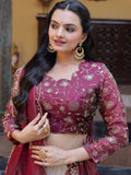 Glowing Cream Zari Embroidered Silk Wedding Wear Lehenga Choli
