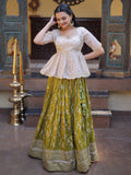 Charming Parrot Green Embroidery Silk Festival Wear Lehenga Choli
