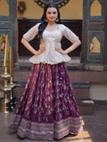 Impressive Purple Embroidery Silk Festival Wear Lehenga Choli