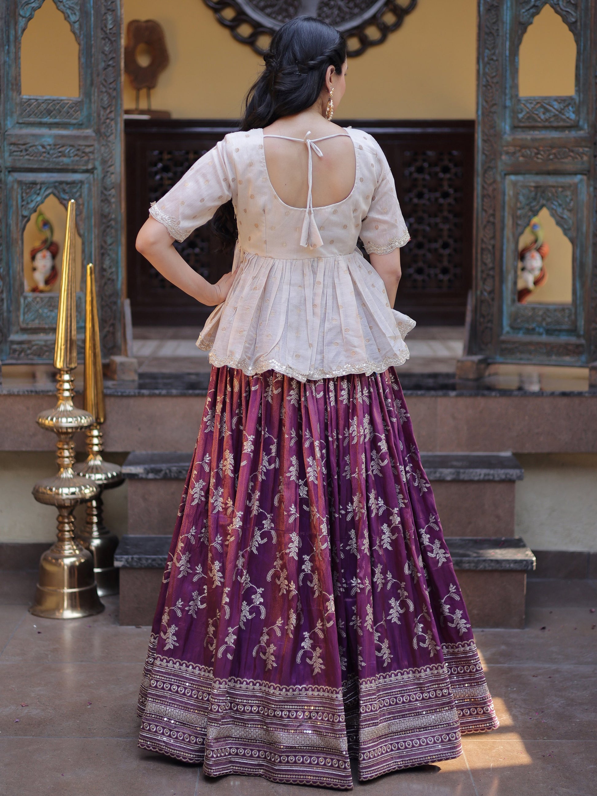 Impressive Purple Embroidery Silk Festival Wear Lehenga Choli