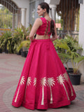 Glamorous Pink Kutchi Work Silk Navratri Wear Lehenga Choli