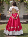 Radiant Pink Kutchi Work Silk Navratri Wear Lehenga Choli