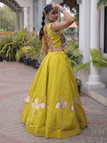 Gorgeous Parrot Green Kutchi Work Silk Navratri Wear Lehenga Choli