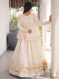 Graceful White Gota Patti Cotton Navratri Wear Lehenga Choli 
