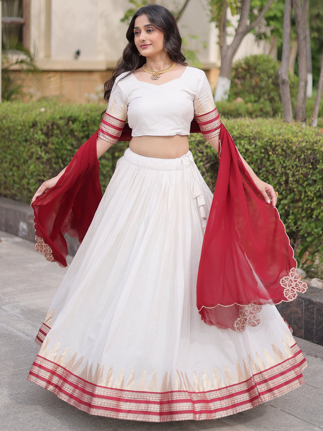 Stylish Maroon Zari Weaving Silk Festival Wear Lehenga Choli With Dupatta