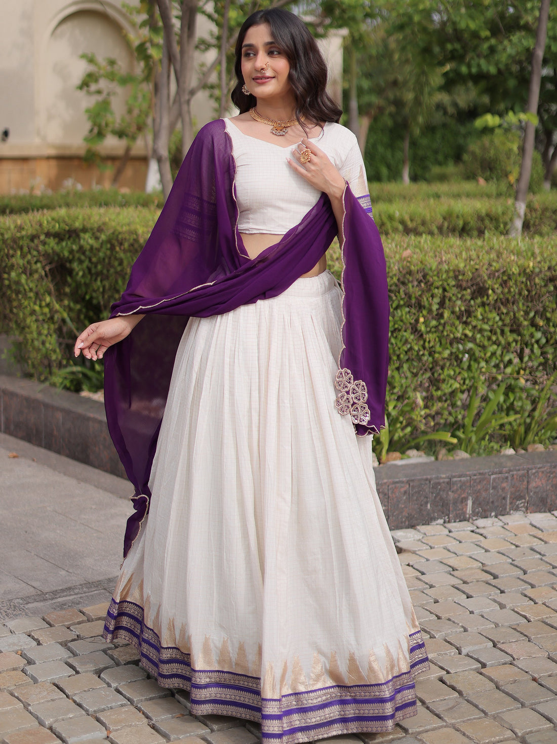 Fantastic Purple Zari Weaving Silk Festival Wear Lehenga Choli With Dupatta