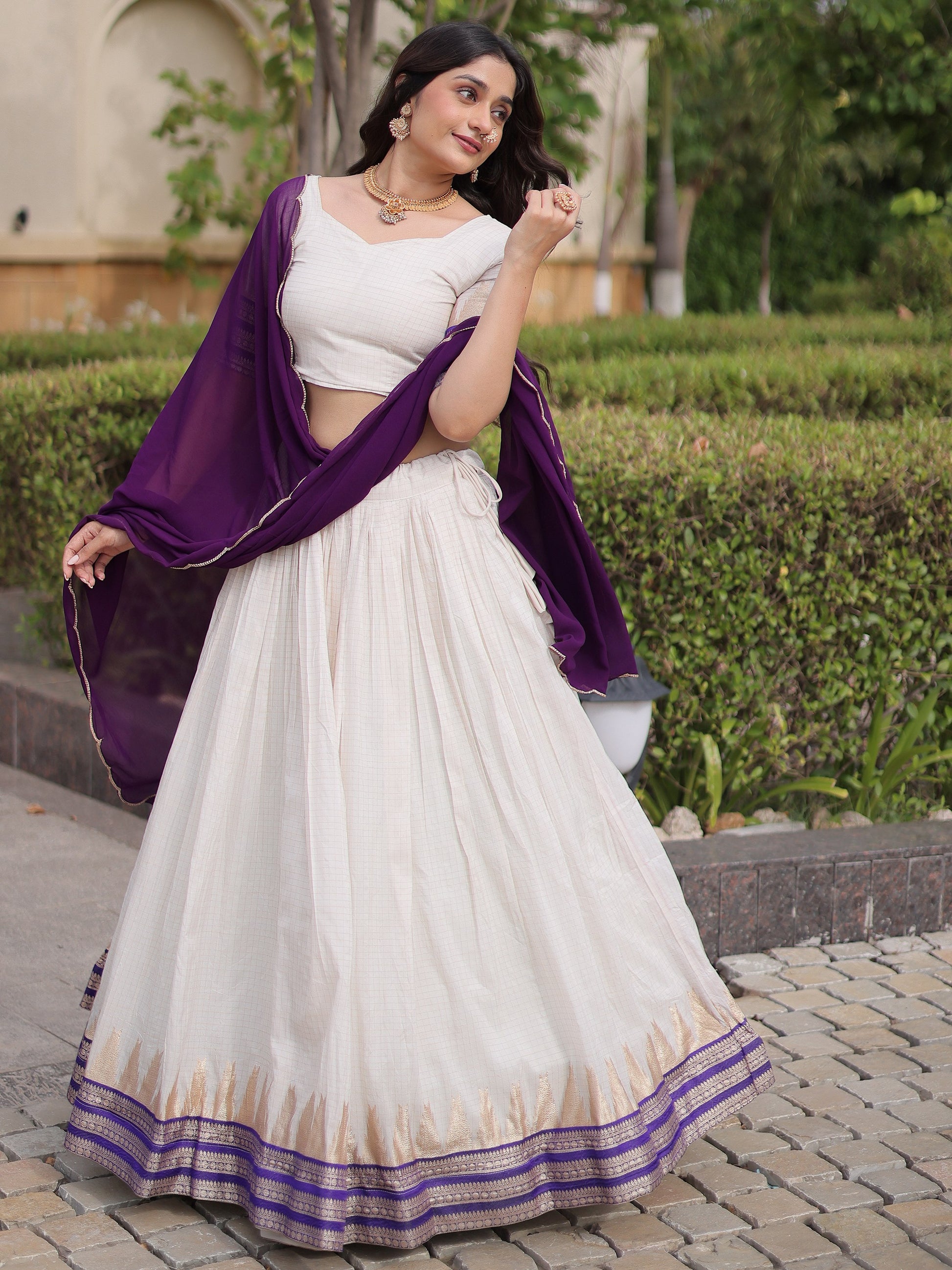 Fantastic Purple Zari Weaving Silk Festival Wear Lehenga Choli With Dupatta