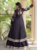 Wonderful Black Gamthi Work Cotton Navratri Wear Lehenga With Shrug