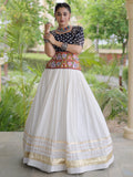 Beautiful Black Gamthi Work Cotton Navratri Wear Lehenga Choli