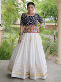 Beautiful Black Gamthi Work Cotton Navratri Wear Lehenga Choli